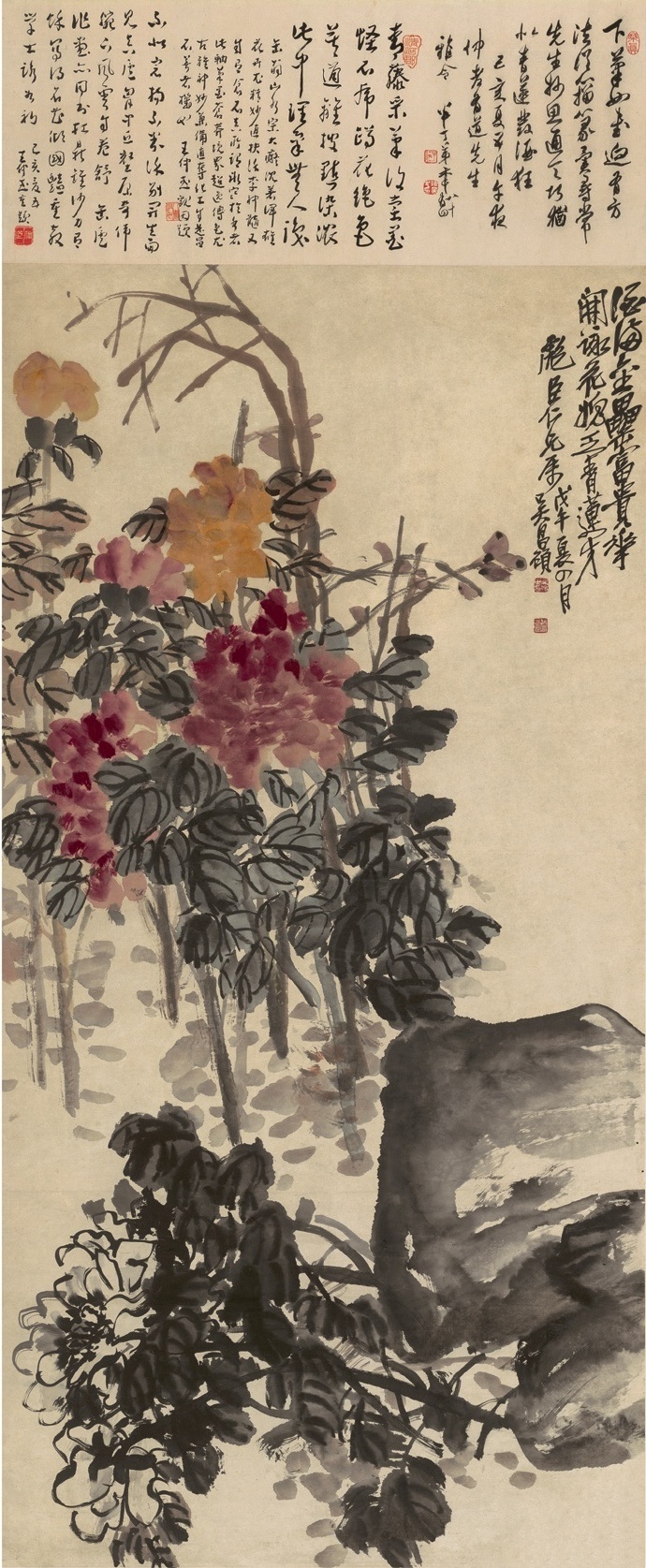 清.吴昌硕《花开富贵》
