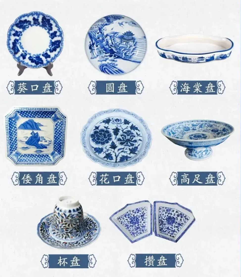 八种青花经典盘型