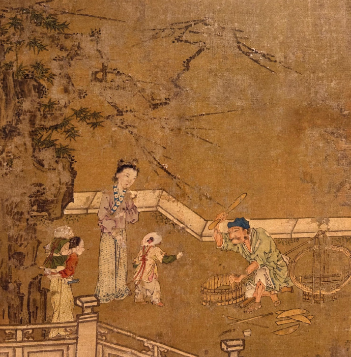 上海龙美术馆藏宋代，佚名《婴戏图》