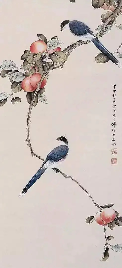 陈之佛花鸟画水果国画作品欣赏