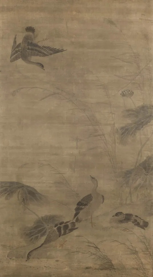 林良 芦雁图  费城美术馆