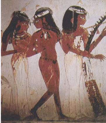 古代埃及新王国时期壁画《三个女乐师》