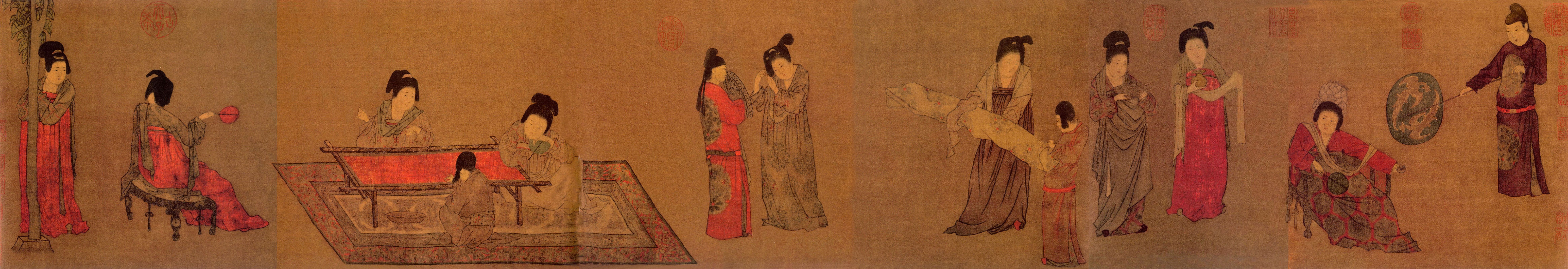 五代《挥扇仕女图》卷绘画赏析(