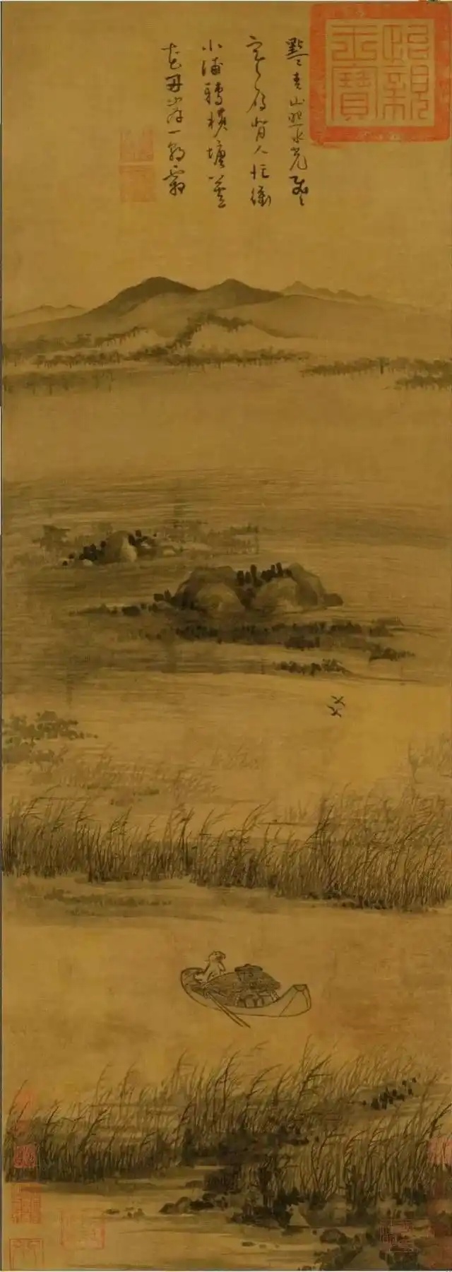 元 吴镇《芦花寒雁图》（轴）