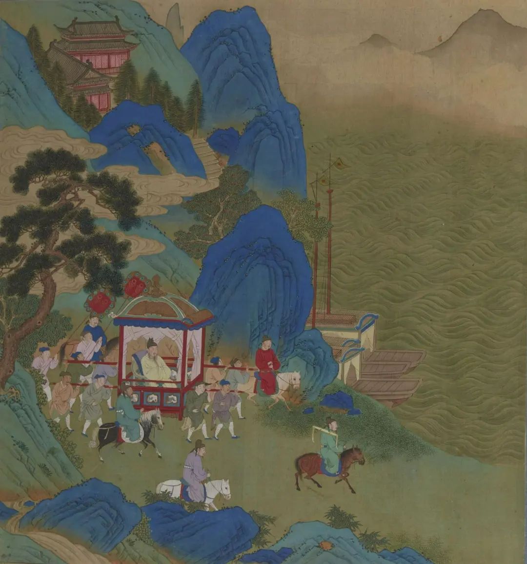  清代 佚名《彩绘帝鉴图说之遣使求仙》