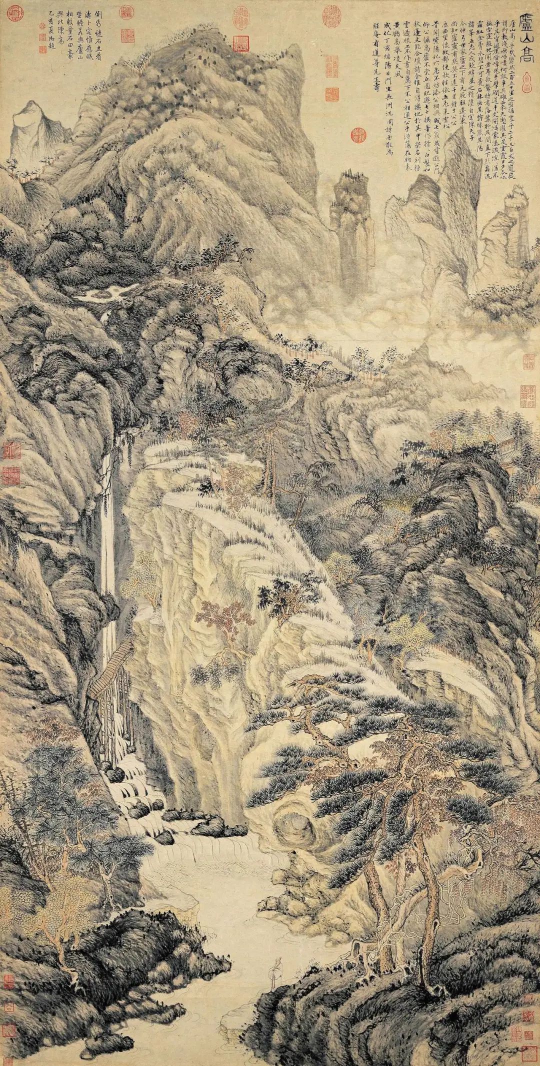 明代 沈周《庐山高图轴》