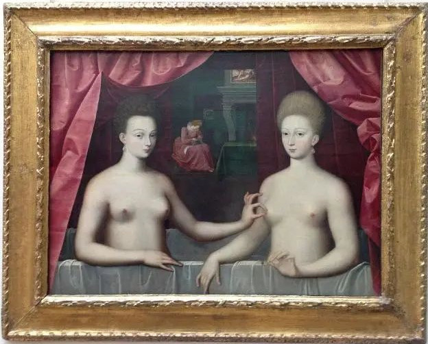 加布里埃尔·德斯特雷和她的妹妹维拉尔公爵夫人的画像