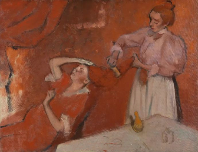 埃德加·德加《Combing the Hair》（梳理头发）