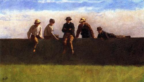 Eastman Johnson《墙上的五个男孩》