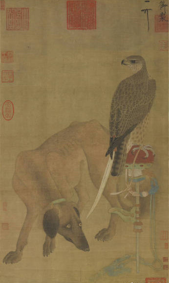 赵佶（传）《雨鹰犬图》