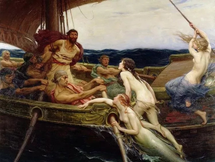德拉波《Ulysses and the Sirens》(奥德修斯与塞壬)