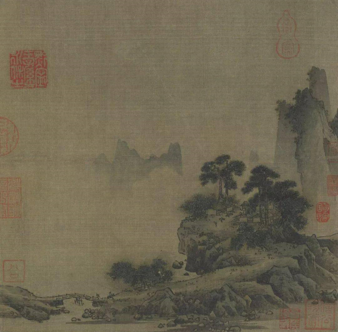 阎次于《山村归骑图》