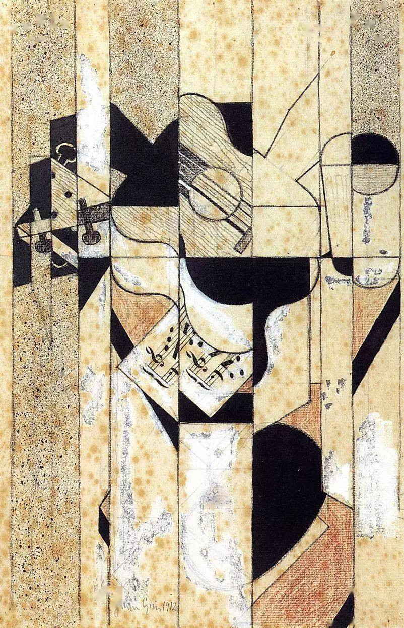胡安·格里斯《Guitar And Glass》（吉他和玻璃）