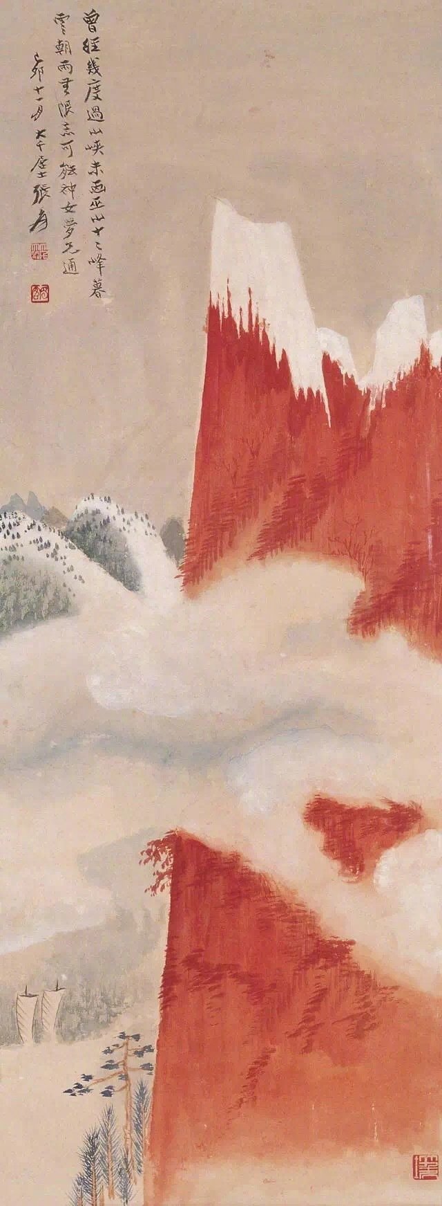 张大千摄人心魂的金碧山水画