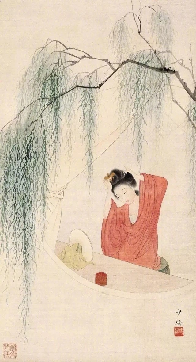 陈少梅绘画作品欣赏，丹青绘春色