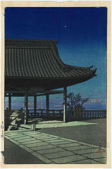 川濑巴水《高津，大阪》