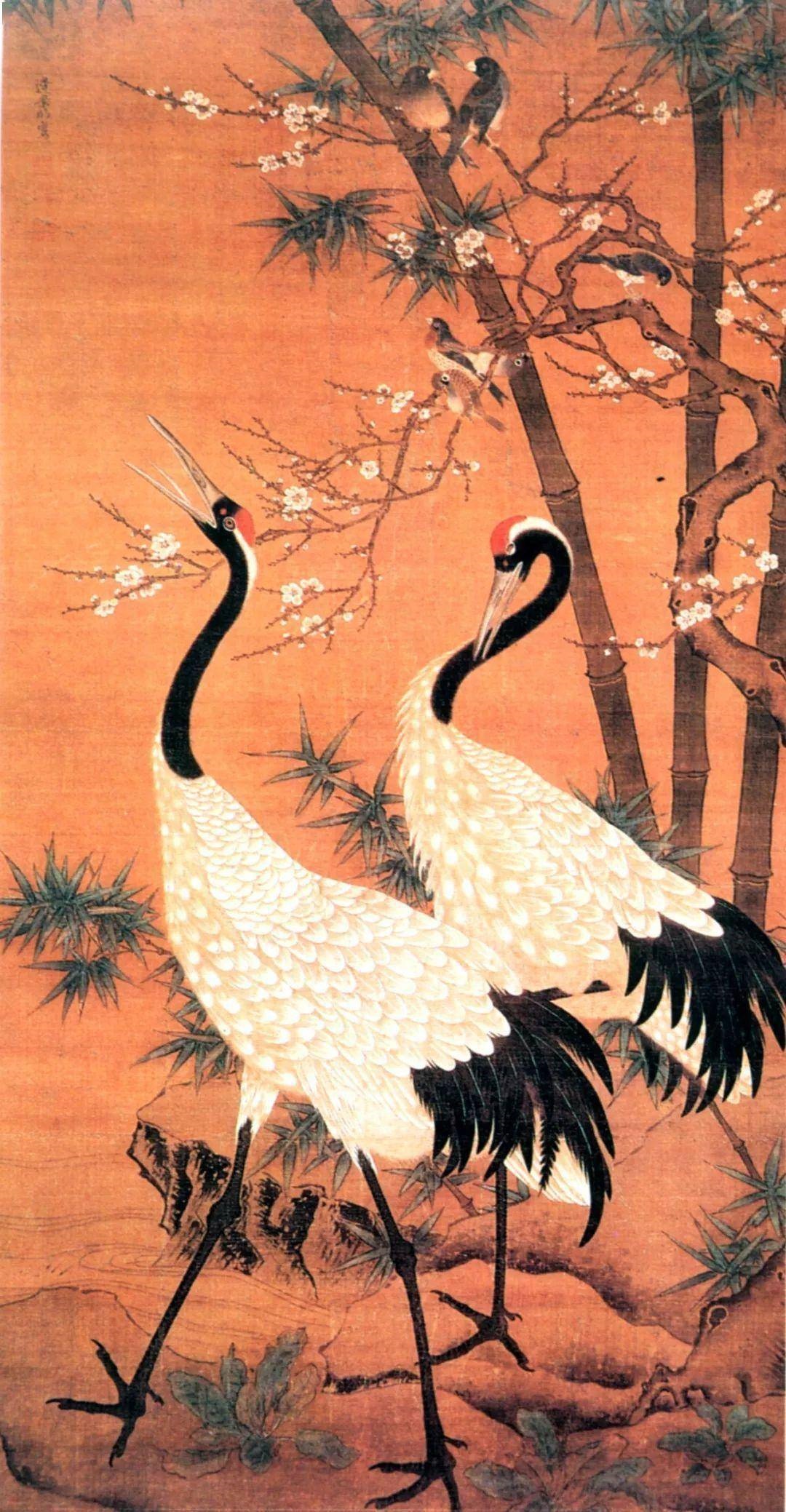 边景昭《双鹤图》