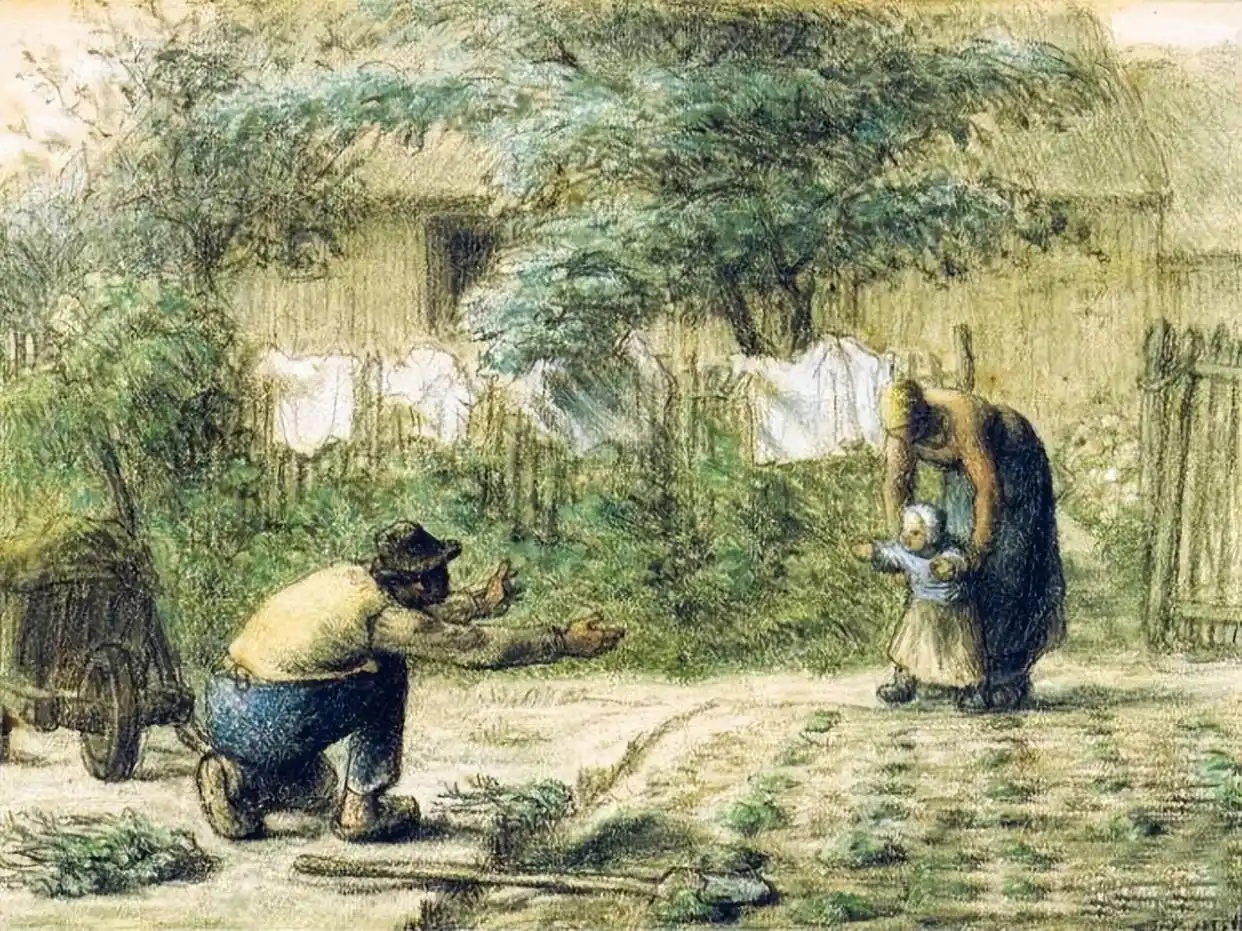 名画《First steps》（人生的第一步）
