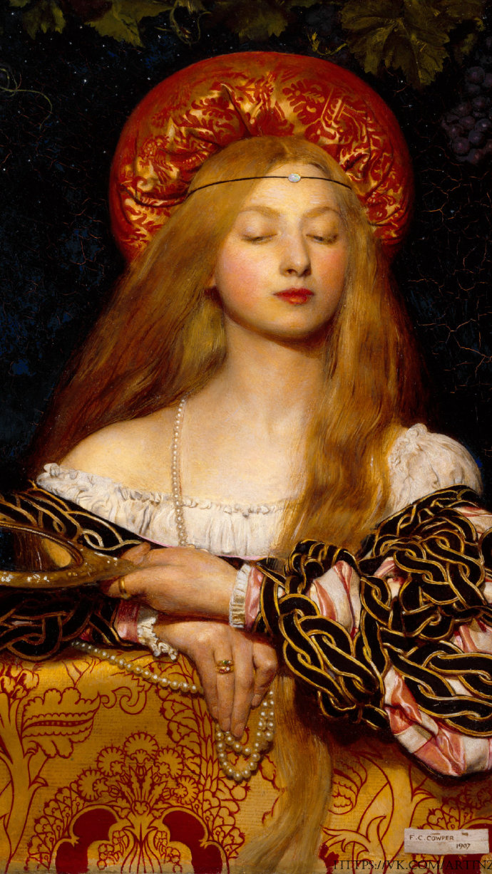 英国艺术家Frank Cadogan Cowper 一组人物油画作品