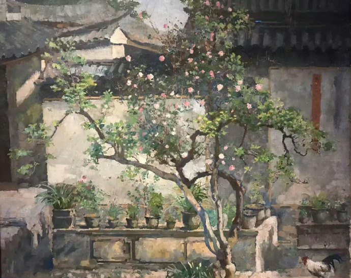 徐悲鸿《庭院》