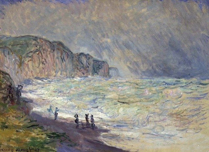 莫奈《Heavy Sea at Pourville》（布维尔的大风浪）