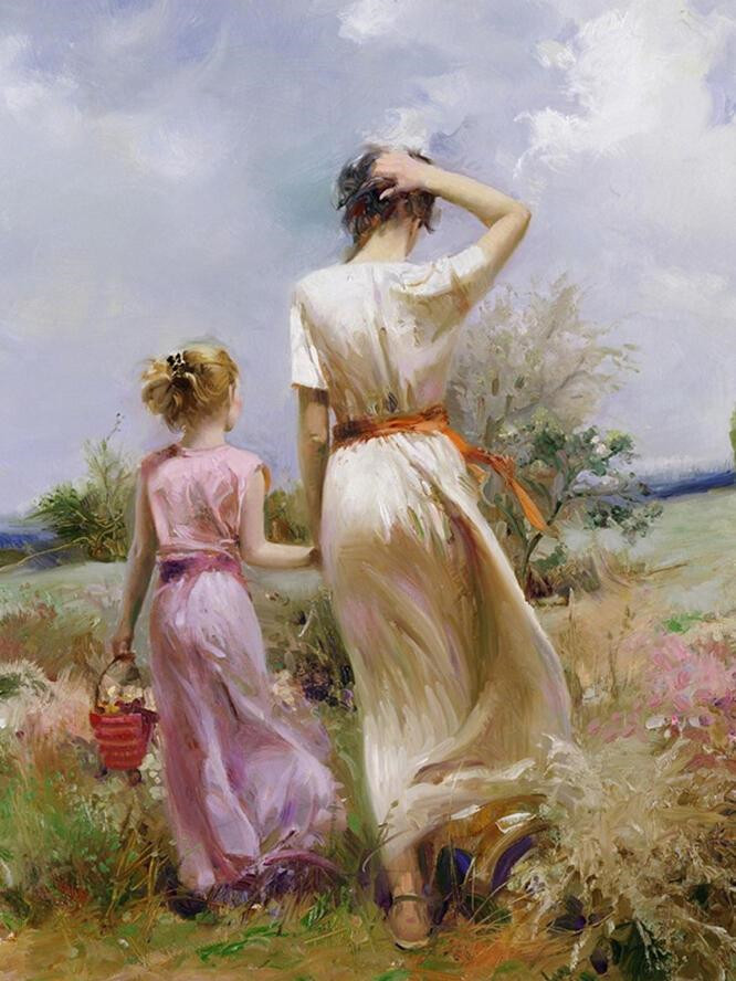 皮诺·德埃尼（Pino Daeni）《托斯卡纳漫步》(Tuscan stroll