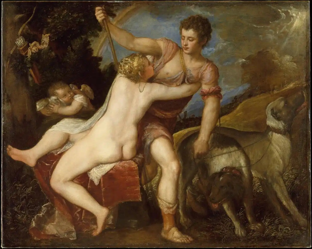 提香《Venus and Adonis》维纳斯和阿多尼斯