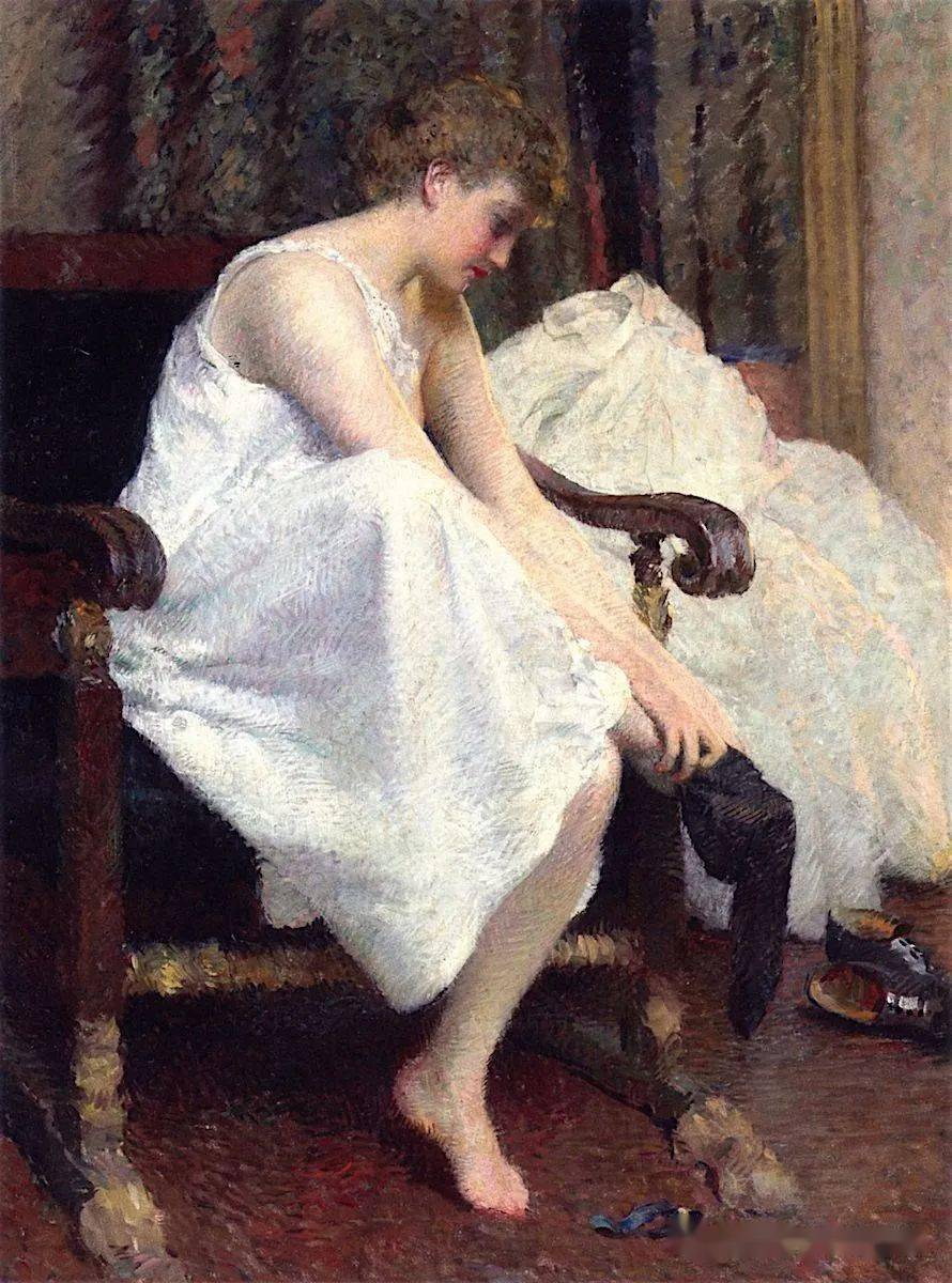 Edward E. Simmons作品《Dressing》（更衣）