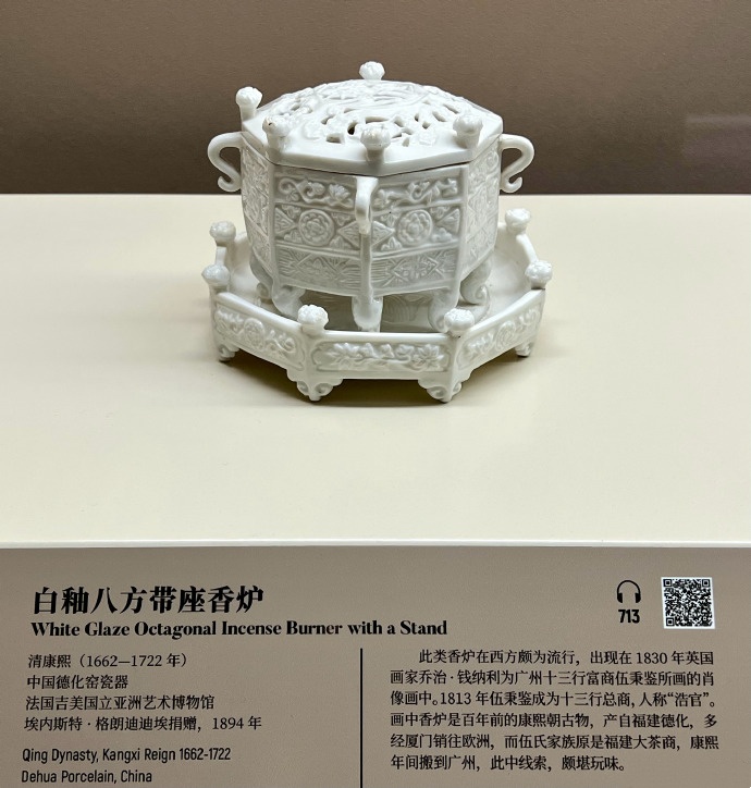 清.康熙白釉八方带座香炉