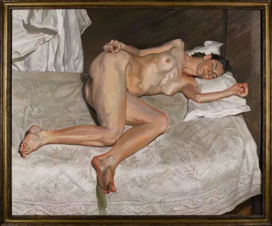 卢西安·弗洛伊德（Lucian Freud）的画作《白色床罩上的裸女肖像