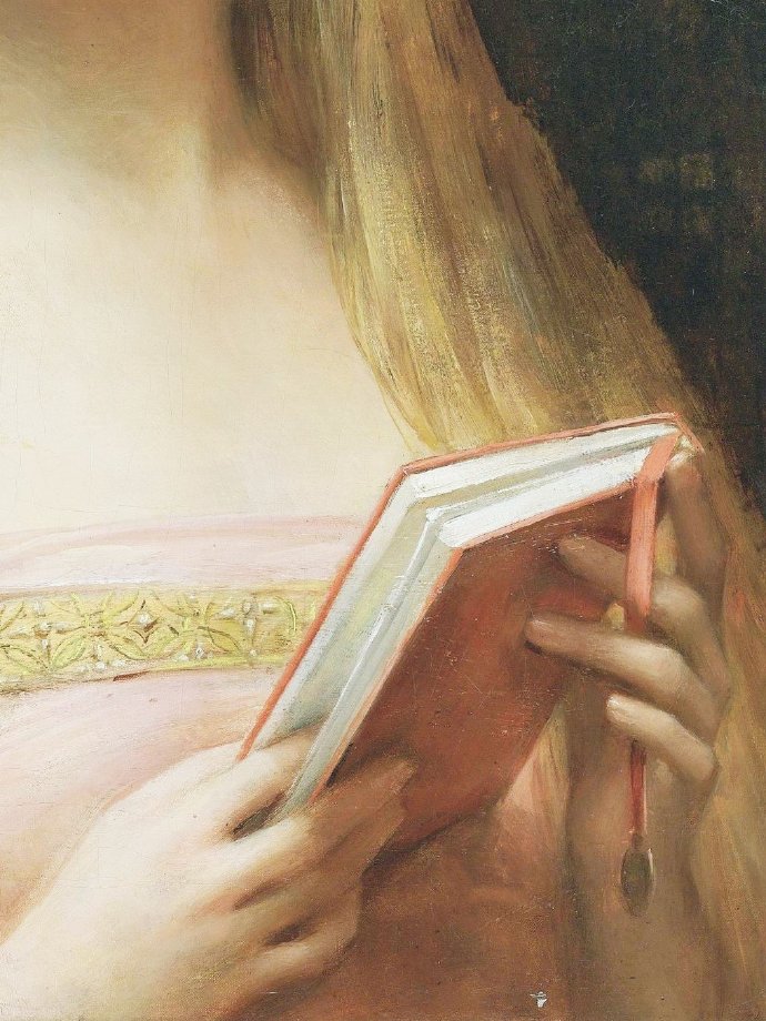 Girl And Book油画局部