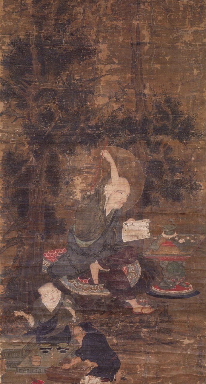 南宋画家陆仲渊的《读经罗汉》