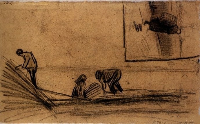 <冬季的人们> 荷兰 油画 梵高作品赏析。