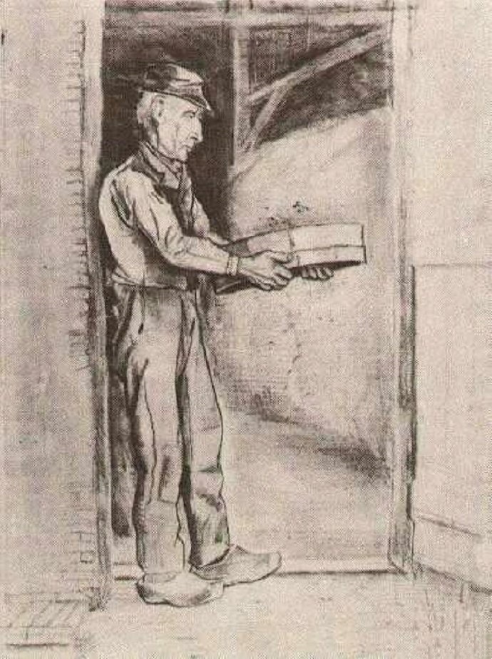 <端着簸箕的男人> 荷兰 油画 梵高作品赏析