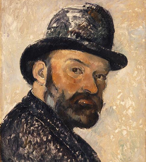 塞尚《Self Portrait In A Bowler Hat》(戴礼帽的自画