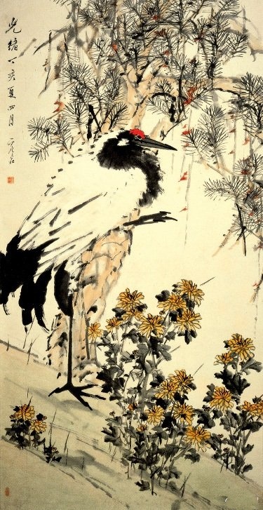 清 虚谷《松鹤延年图》