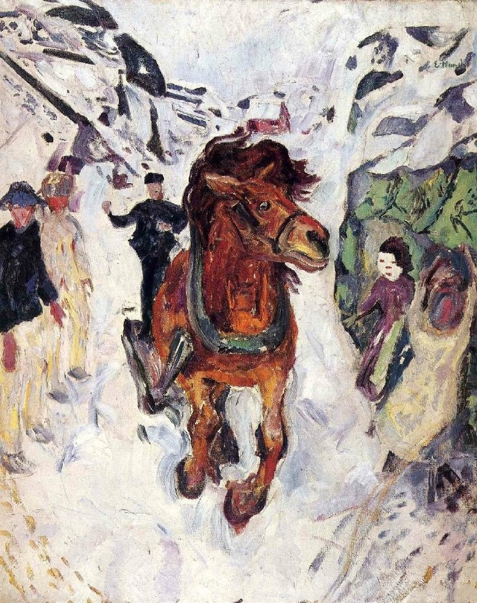 蒙克作品 《Galloping Horse》（骏马奔腾）
