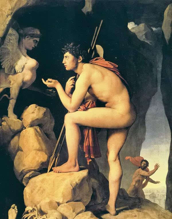安格尔《Oedipus And The Sphinx》（俄狄浦斯和斯芬克斯）