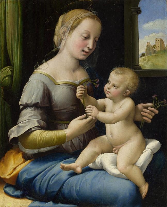 拉斐尔《Madonna Of The Pinks》（粉红色的圣母）