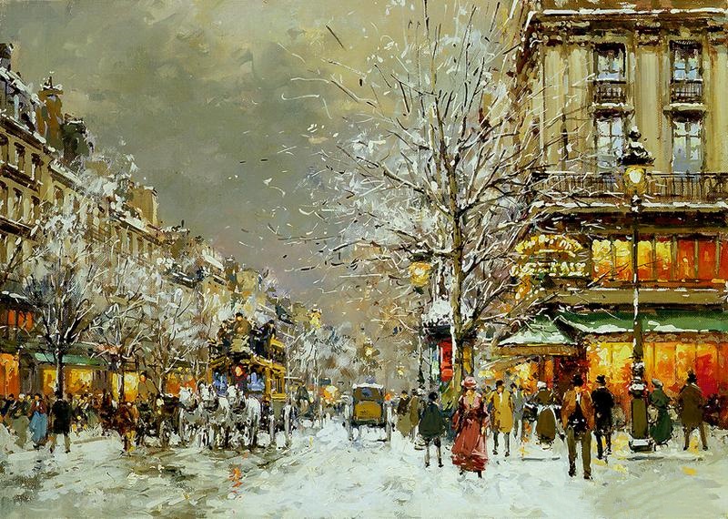 Antoine Blanchard《冬季和平咖啡馆》