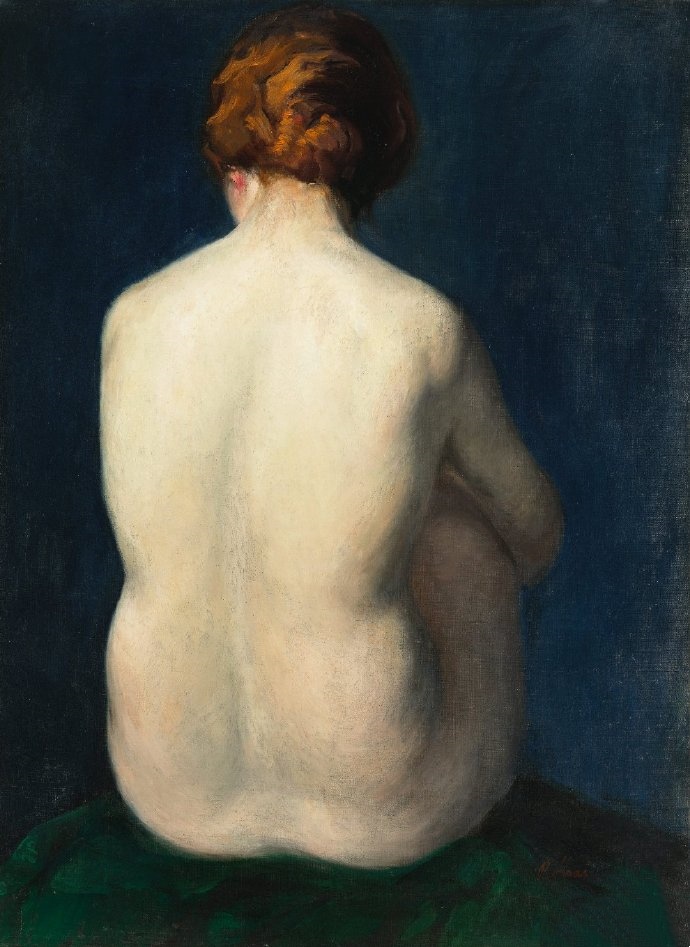 匈牙利画家József Rippl-Rónai作品《女性背影》
