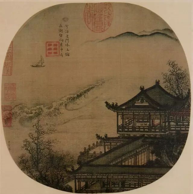 南宋 李嵩《月夜看潮图》
