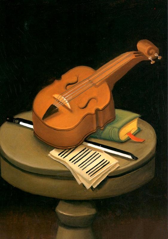 费尔南多·博特罗《Still Life With Violin》（小提琴静物）