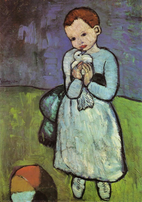 毕加索《Child Holding A Dove》（抱着鸽子的孩子）