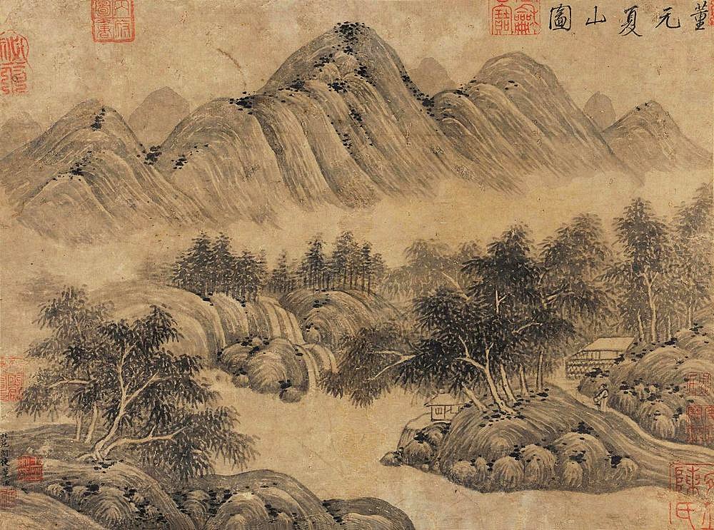 尊作南宗山水画祖师董源的传世名画