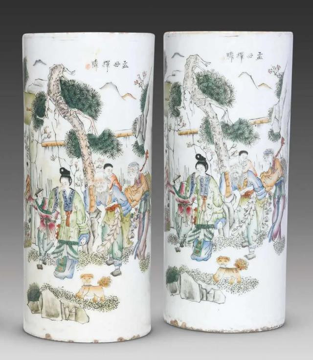 明清时期歌颂母爱画片的瓷器