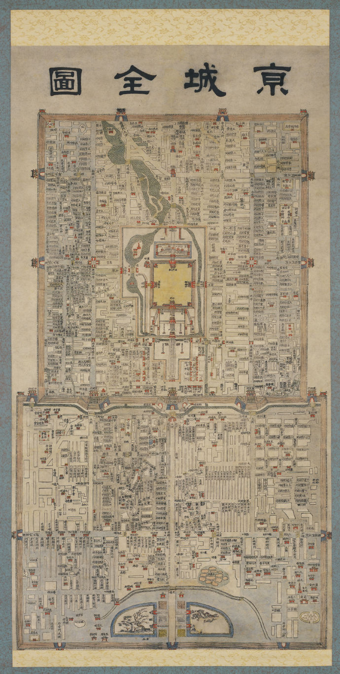 木刻版画《京城全图》