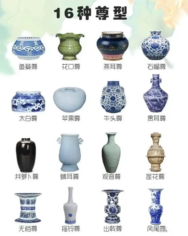 16种尊型瓷器