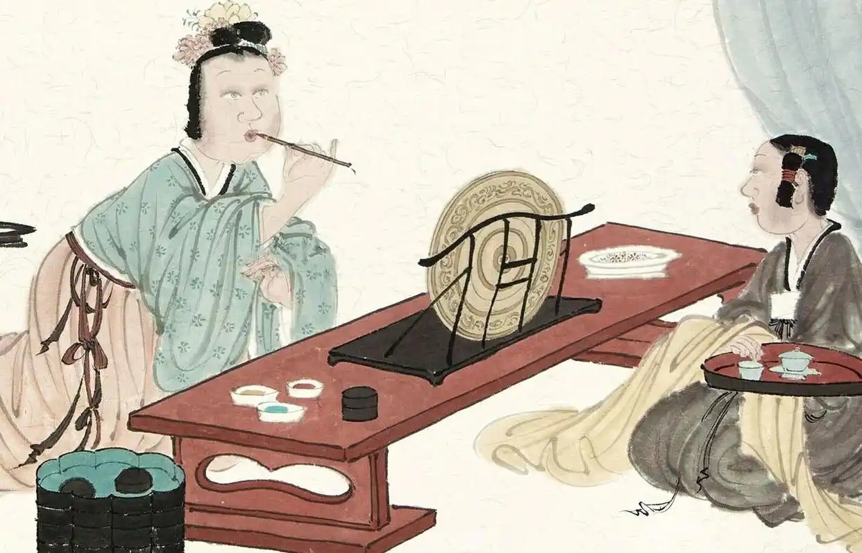 佳人妒花，请郎今日陪花眠—明唐伯虎《妒花》