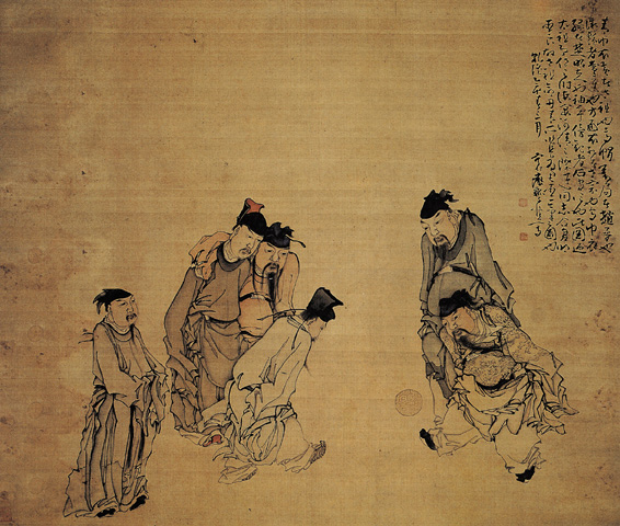 黄慎《蹴鞠图》